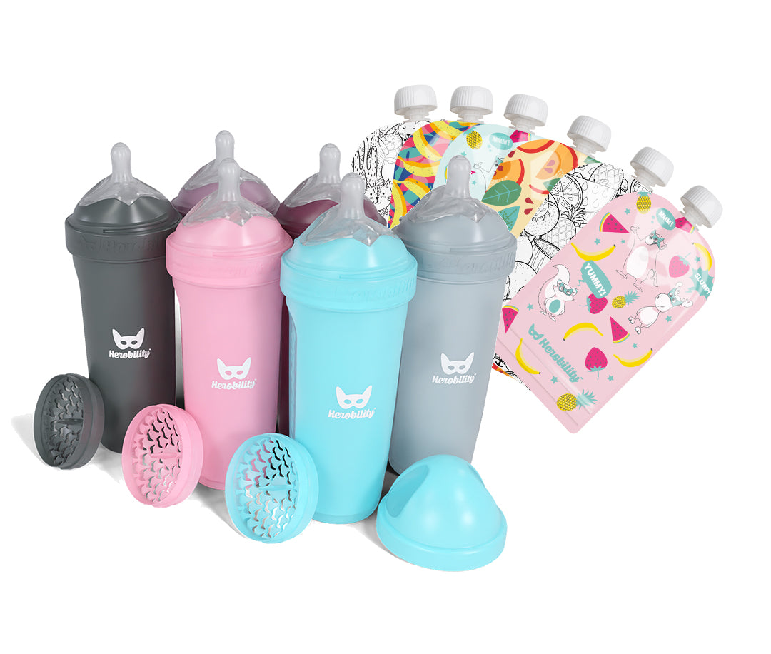 6-pack 340 ml / 12 floz Baby bottle & food pouches with 50% discount