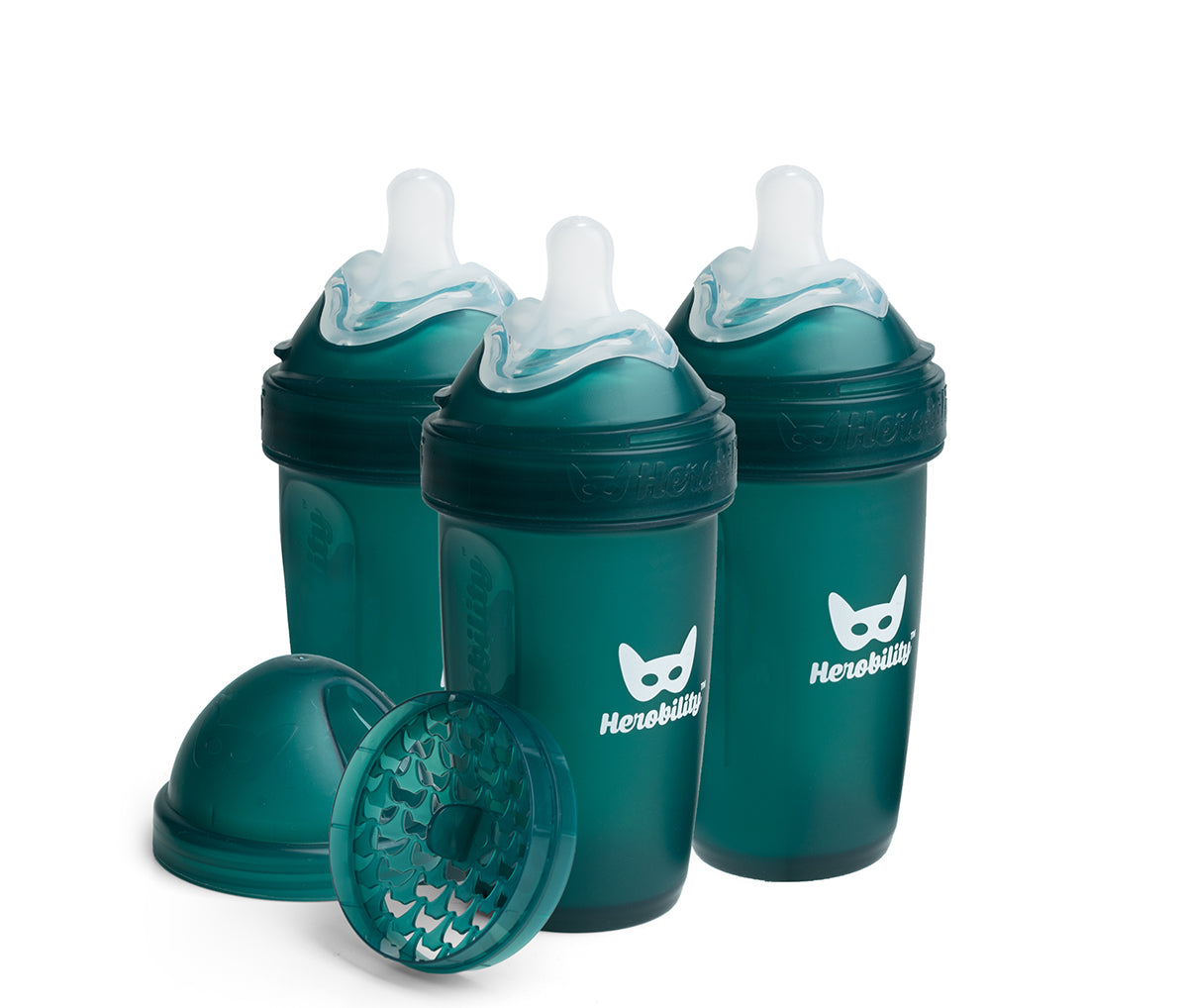 3-pack Baby Bottles 240 ml – Dark Green