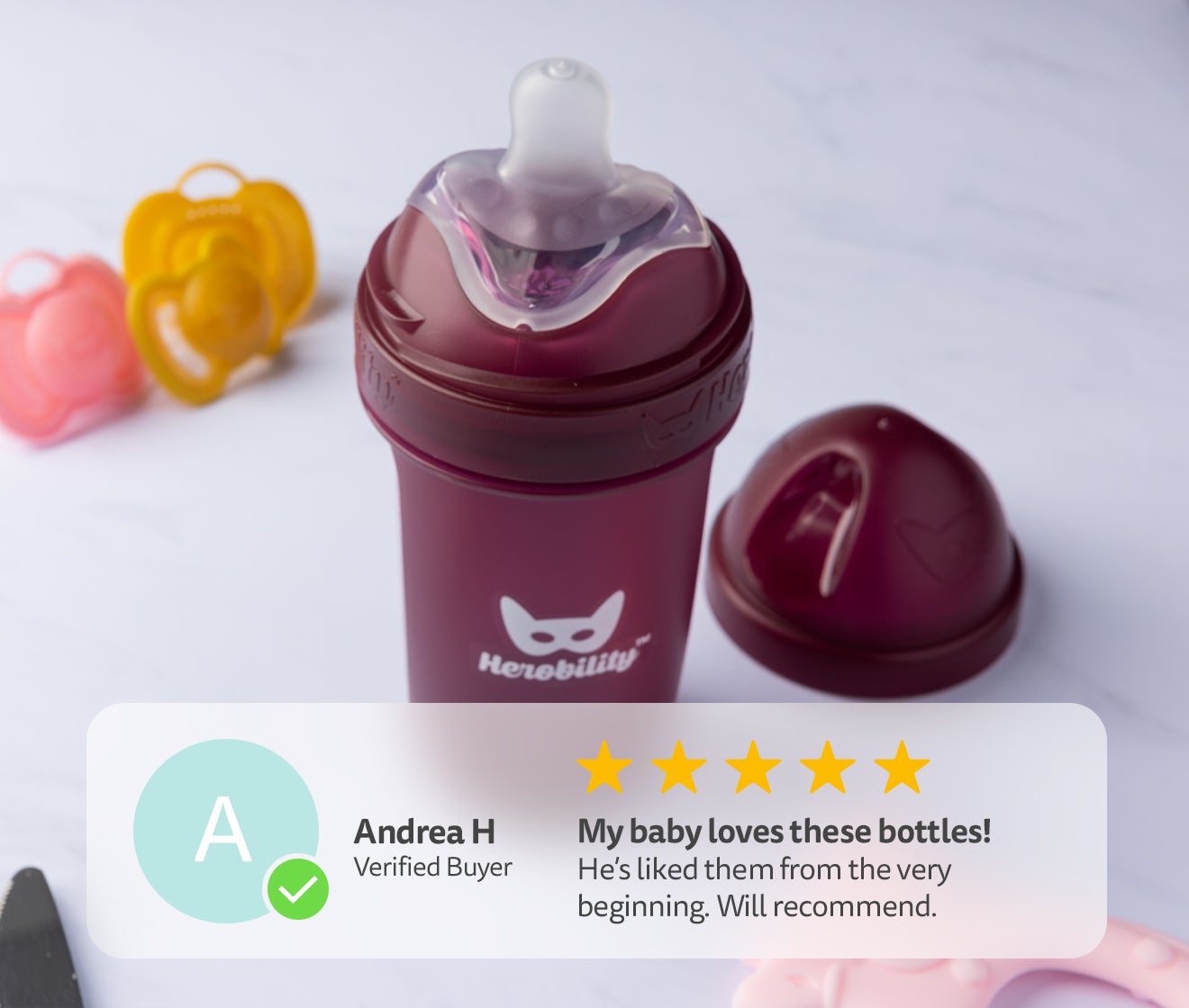 Double Anti-Colic Baby Bottle LT 240 ml Merlot