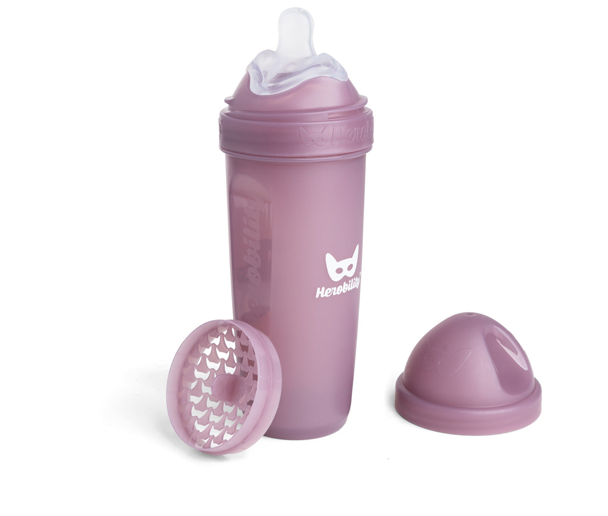 Biberón anticólicos LT 340ml, Rosa espino – Herobility