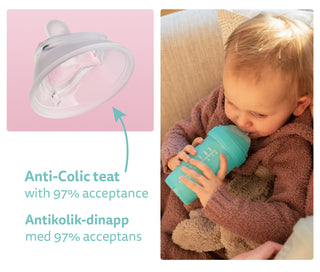 Babyflasche mit doppeltem Anti-Kolik-System LT 240 ml, Blau